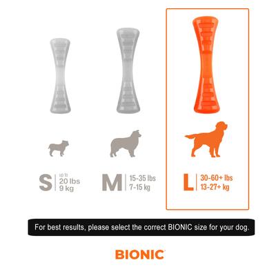 Show full view: Bionic Urban Stick Tough Treating Dog Chew Toy, Orange, Large: 10-in slide 3 of 9
