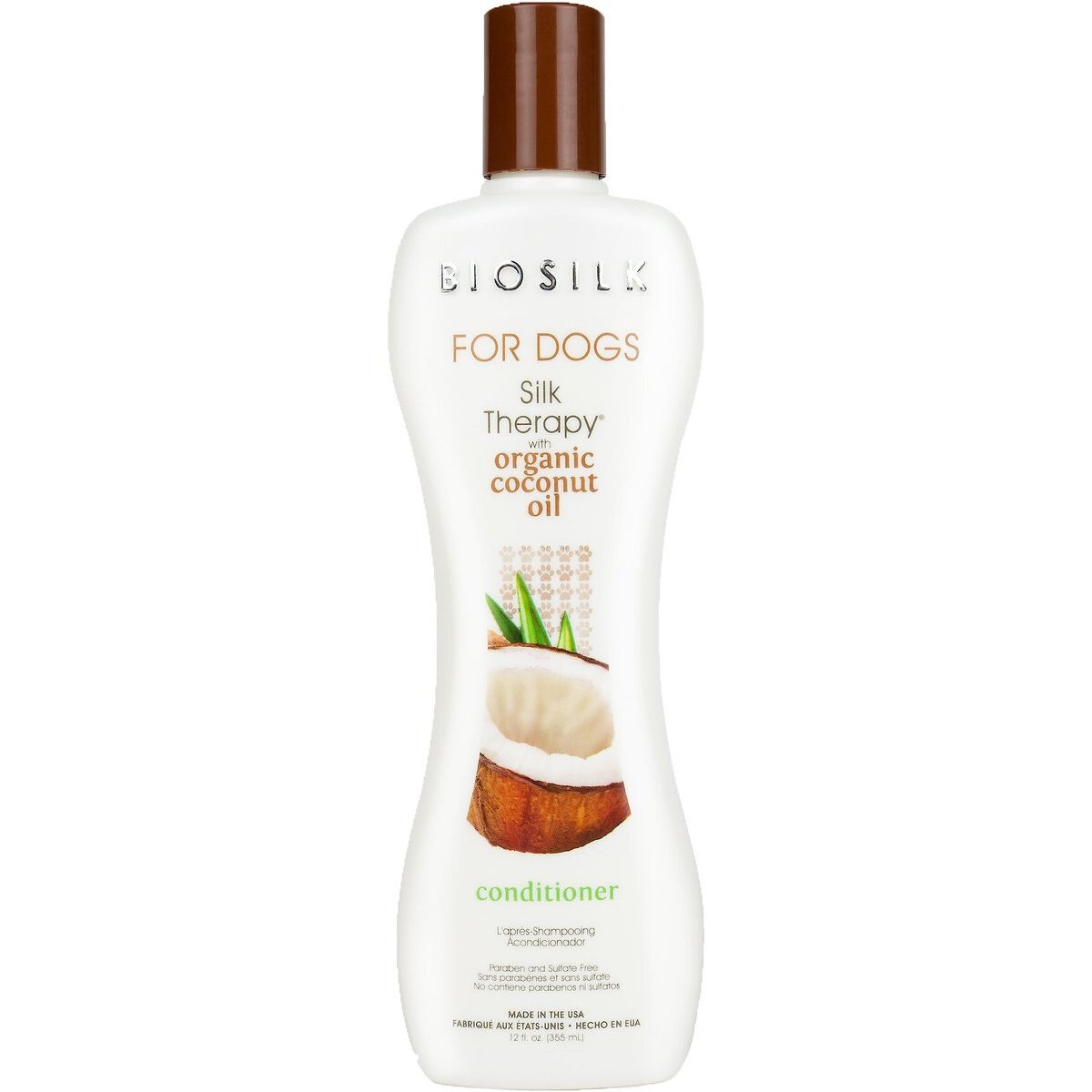 BioSilk Silk Therapy Organic Coconut Oil Dog Conditioner, 12-fl oz bottle