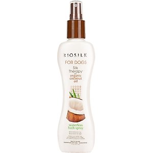 BioSilk Silk Therapy Organic Coconut Waterless Dog Bath Spray, 7-fl oz bottle