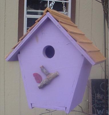 Show full view: Bird Houses by Mark Cabin Bird House, Lavender slide 3 of 3