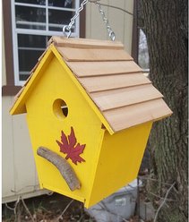 Bird Houses by Mark Cabin Bird House, Yellow