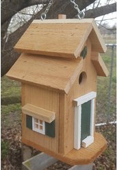 Bird Houses by Mark Cedar Cottage Bird House, Green slide 2 of 4