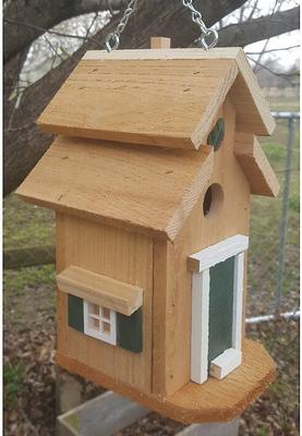 Show full view: Bird Houses by Mark Cedar Cottage Bird House, Green slide 2 of 5