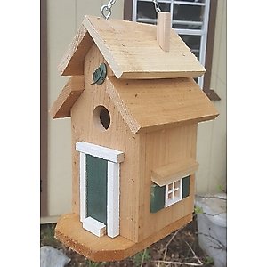 Bird Houses by Mark Cedar Cottage Bird House, Green