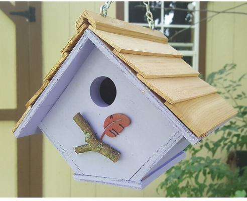 Show full view: Bird Houses by Mark Chalet Wren Bird House, Lavender slide 3 of 4