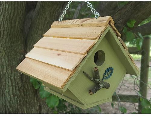 Show full view: Bird Houses by Mark Chalet Wren Bird House, Sage slide 2 of 3