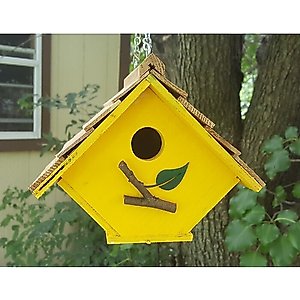 Bird Houses by Mark Chalet Wren Bird House, Yellow
