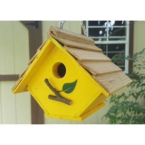 Bird Houses by Mark Chalet Wren Bird House, Yellow