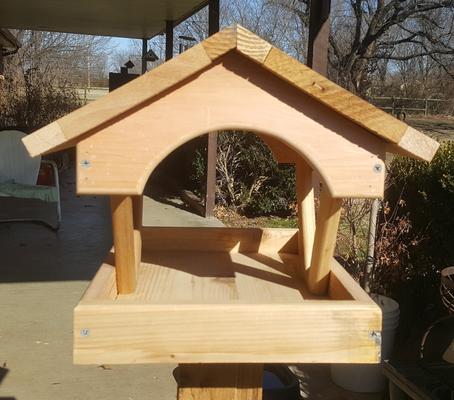 Show full view: Bird Houses by Mark Fly Thru Cedar Bird Feeder slide 2 of 5
