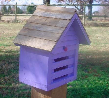 Show full view: Bird Houses by Mark Homestead Ladybug Bird House, Lavender slide 2 of 4