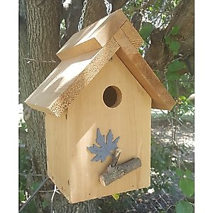 Bird Houses by Mark Peaked Roof Cedar Bird House