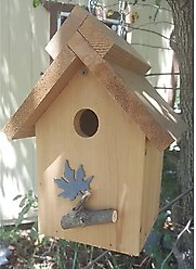 Bird Houses by Mark Peaked Roof Cedar Bird House slide 2 of 3