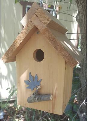 Show full view: Bird Houses by Mark Peaked Roof Cedar Bird House slide 2 of 3