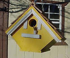 Bird Houses by Mark Victorian Wren Bird House, Yellow slide 1 of 3