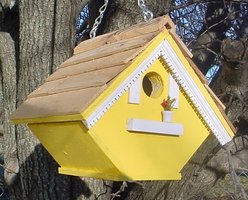 Bird Houses by Mark Victorian Wren Bird House, Yellow slide 2 of 3