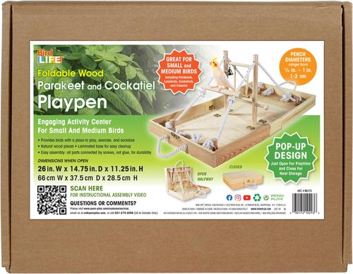 Show full view: Bird Life Penn-Plax Foldable Bird Playpen, Natural Brown, XX-Large slide 3 of 9