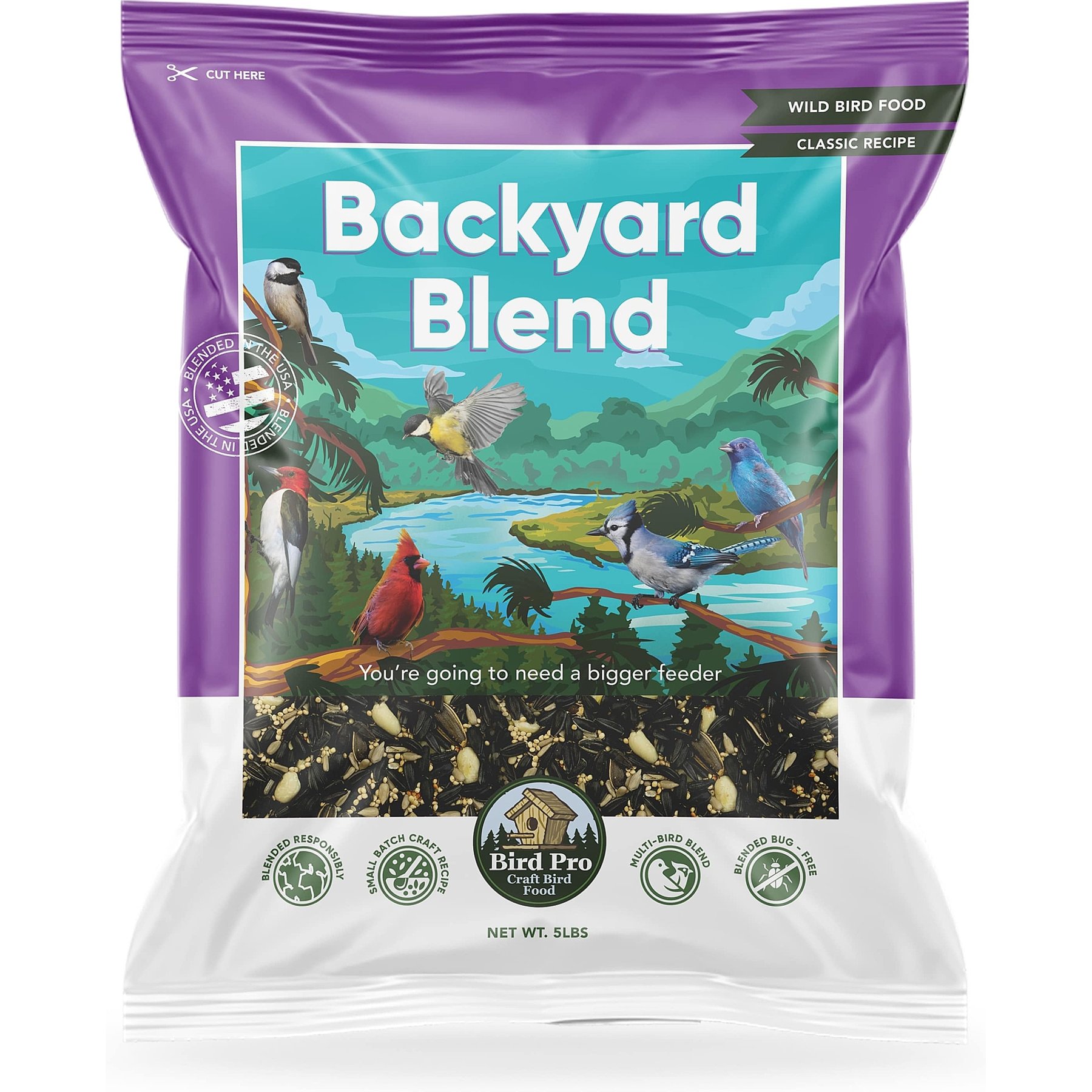 Bird Pro Backyard Blend Classic Bird Food, 5-lb bag