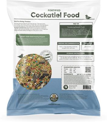 Show full view: Bird Pro Fortified Cockatiel Domestic Bird Food, 5-lb bag slide 2 of 3