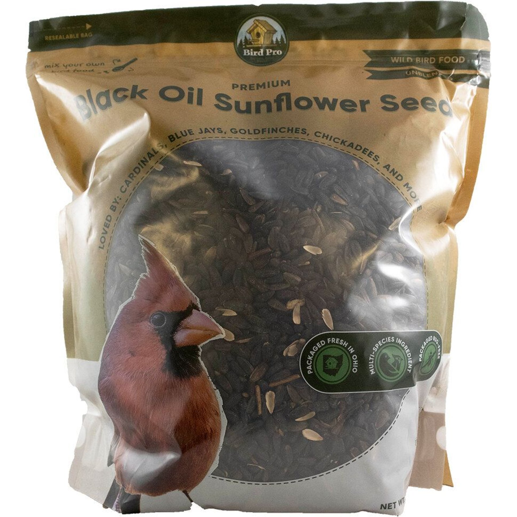 Bird Pro Premium Black Oil Sunflower Seeds Bird Food, 5-lb bag