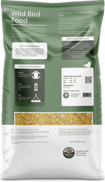 Bird Pro Premium Cracked Corn Bird Food, 18-lb bag