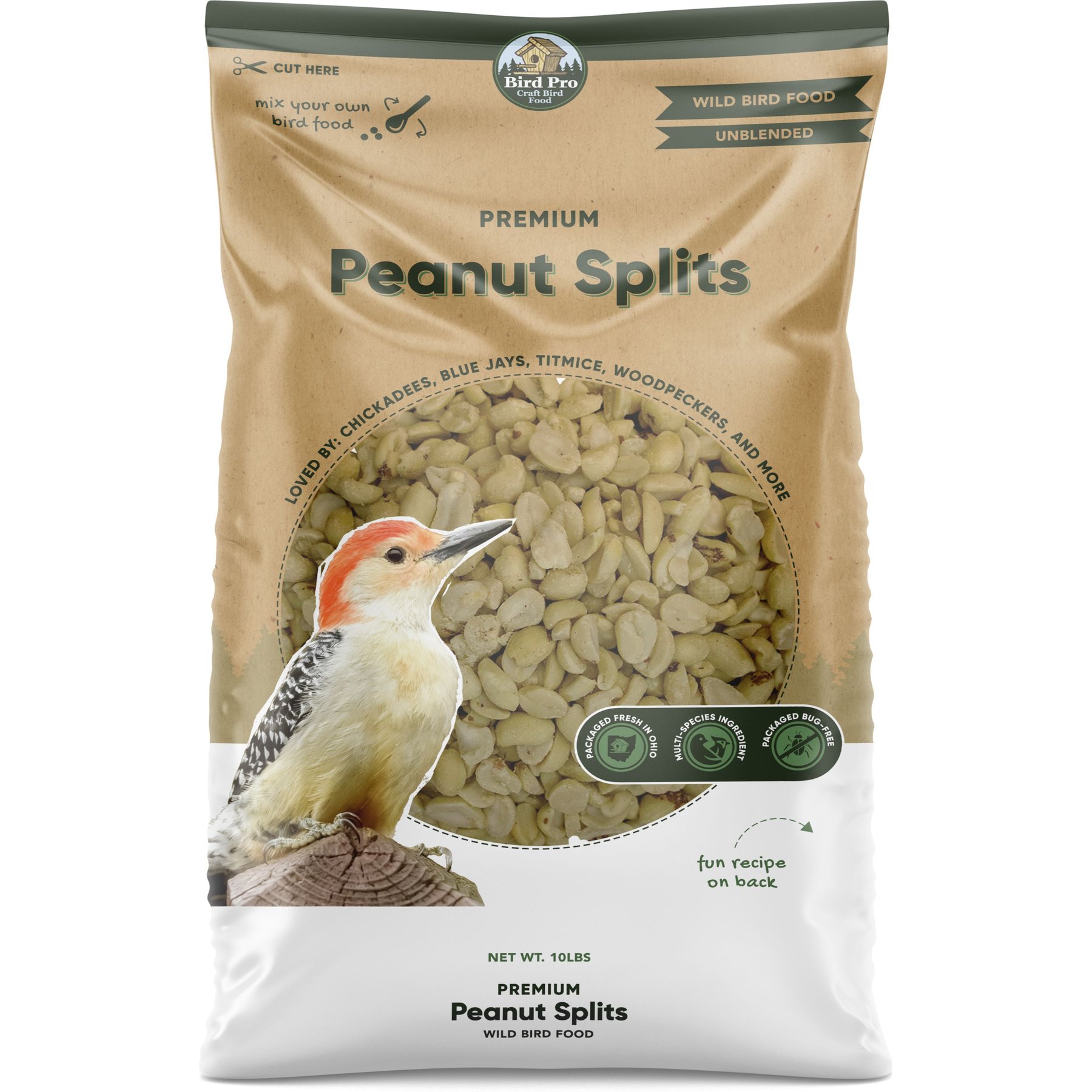 Bird Pro Premium Peanut Splits Bird Food, 10-lb bag