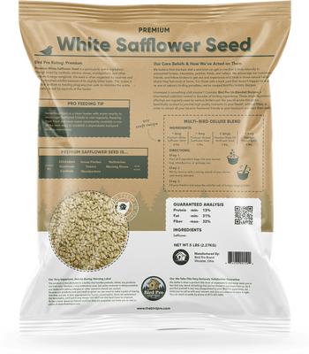 Show full view: Bird Pro Premium White Safflower Seeds Bird Food, 5-lb bag slide 2 of 3