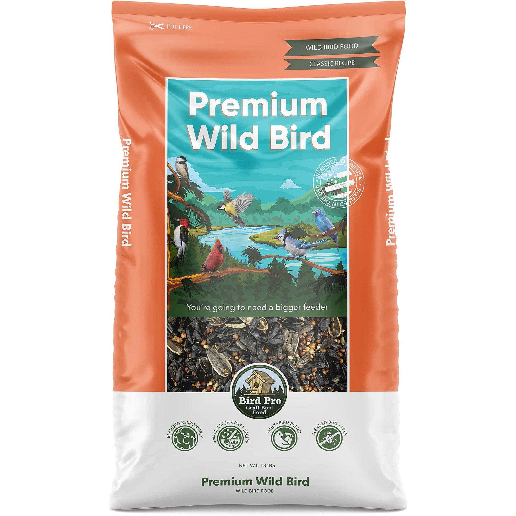 Bird Pro Premium Wild Bird Classic Bird Food, 18-lb bag