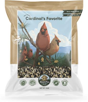 Show full view: Bird Pro Year-Round Cardinal's Favorite Holistic Bird Food, 5-lb bag slide 1 of 4