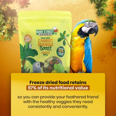 Show full view: Bird Street Bistro Carrot Mango Boost Seed Blend Pellet Bird Food, 2-oz bag slide 5 of 6