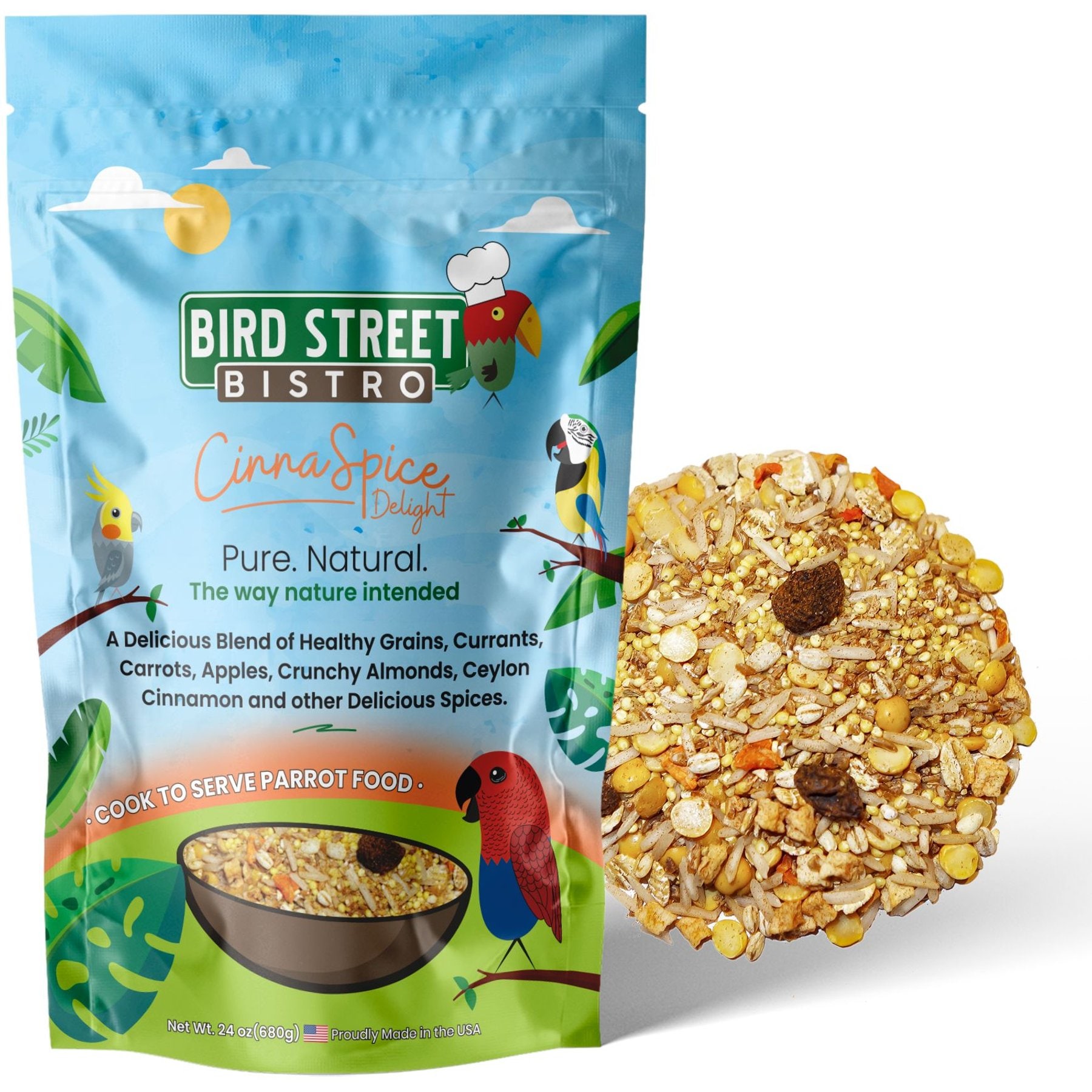 Bird Street Bistro CinnaSpice Delight Cook To Serve Bird Food, 24-oz bag