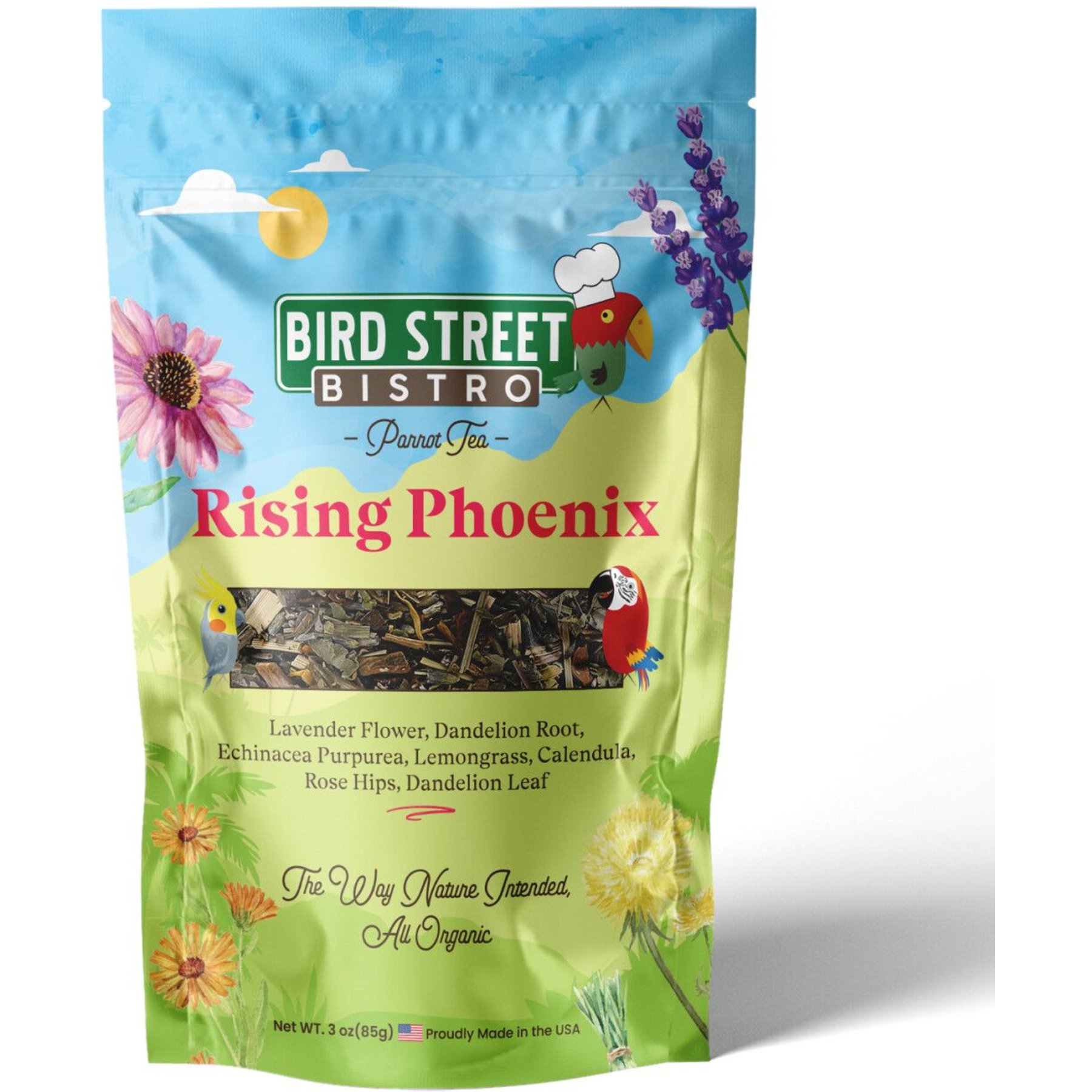 Bird Street Bistro Rising Phoenix Parrot Tea, 3-oz bag