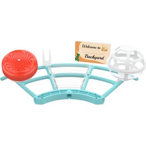 Birdfy Netvue Pro Perch Extension with Suet Ball, Mini Hummingbird Jelly Feeder, Fruit Holder, Blue