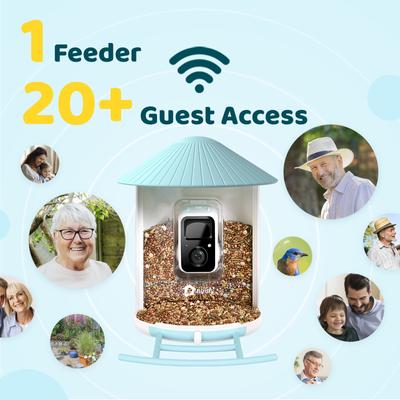 Show full view: Birdfy Smart Bird Feeder Camera Solar Powered & AI Recognition, Blue, 1.5L slide 6 of 9