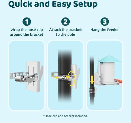 Show full view: Birdfy Smart Bird Feeder Camera Solar Panel & AI Lifetime Free, Blue, 1.5L slide 8 of 10