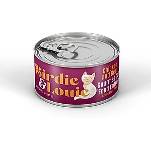 Birdie & Louie Chicken & Beef Flavored Pate Wet Cat Food, 3-oz can, 12 count