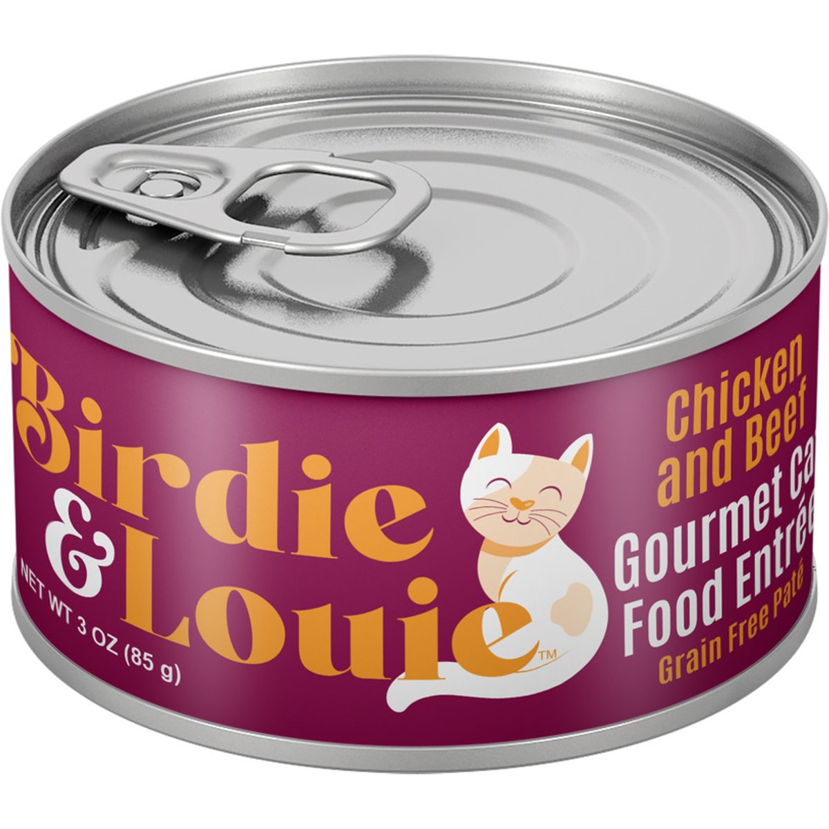 Birdie & Louie Chicken & Beef Pate Wet Cat Food, 3-oz, case of 12