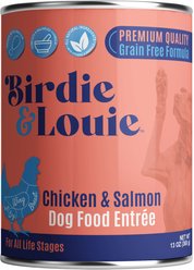 Birdie & Louie Chicken & Salmon Flavored Canned Pate Dog Food, 13-oz, case of 12