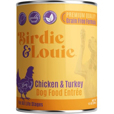 Birdie & Louie Birdie & Louie Chicken & Turkey Flavored Canned Pate Dog Food, 13-oz, case of 12