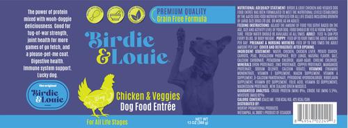 Show full view: Birdie & Louie Chicken & Veggies Flavored Pate Canned Dog Food, 13-oz, case of 12 slide 3 of 6