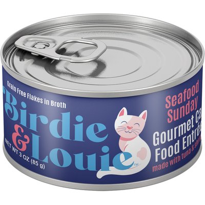 Birdie & Louie Birdie & Louie Seafood Sunday Tuna Flakes in Broth with Shrimp Wet Cat Food, 3-oz, case of 12
