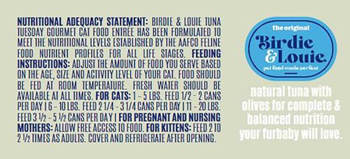 Show full view: Birdie & Louie Tuna & Olives Flavored Chunks in Gravy Canned Cat Food, 3-oz, case of 12 slide 4 of 6