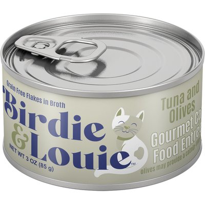 Birdie & Louie Birdie & Louie Tuna & Olives, Tuna Flakes in Broth Wet Cat Food, 3-oz, case of 12
