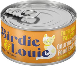 Birdie & Louie Tuna & Papaya, Tuna Flakes in Broth Wet Cat Food, 3-oz, case of 12
