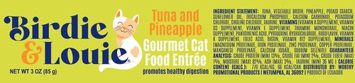 Show full view: Birdie & Louie Tuna & Pineapple Flavored Chunks in Gravy Canned Cat Food, 3-oz, case of 12 slide 3 of 7
