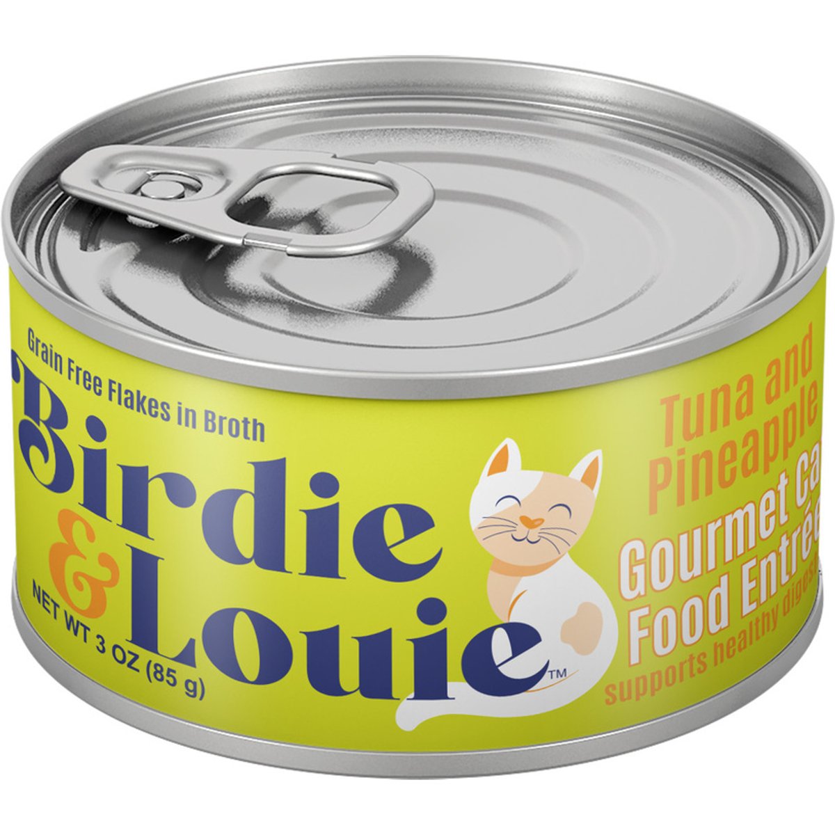 Birdie & Louie Tuna & Pineapple, Tuna Flakes in Broth Wet Cat Food, 3-oz, case of 12