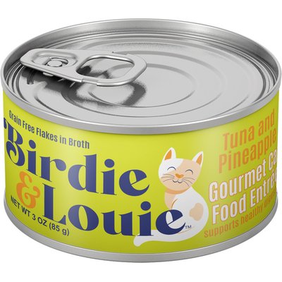 Birdie & Louie Birdie & Louie Tuna & Pineapple, Tuna Flakes in Broth Wet Cat Food, 3-oz, case of 12