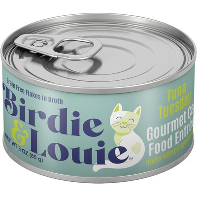 Birdie & Louie Birdie & Louie Tuna Tuesday, Tuna Flakes in Broth Canned Cat Food, 3-oz, case of 12