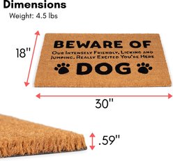BirdRock Home Beware of Dog' Coir Doormat slide 2 of 7