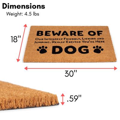 Show full view: BirdRock Home Beware of Dog' Coir Doormat slide 2 of 8