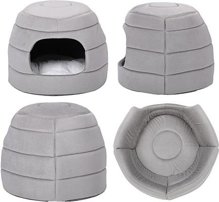 Show full view: BirdRock Home Cozy 2 in 1 Plush Cat & Dog Bed, Grey, 15-in slide 5 of 6